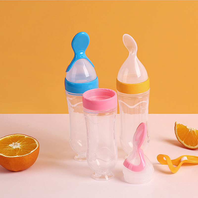 Baby Food Dispensing Spoon - الضغط على زجاجة تستخدم في الرضاعة