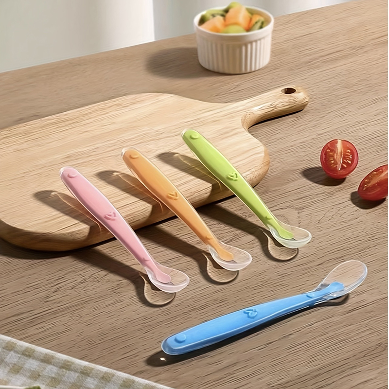 Baby Food Utensils - 1/2 قطعة ملعقة سيليكون ناعمة للأطفال،