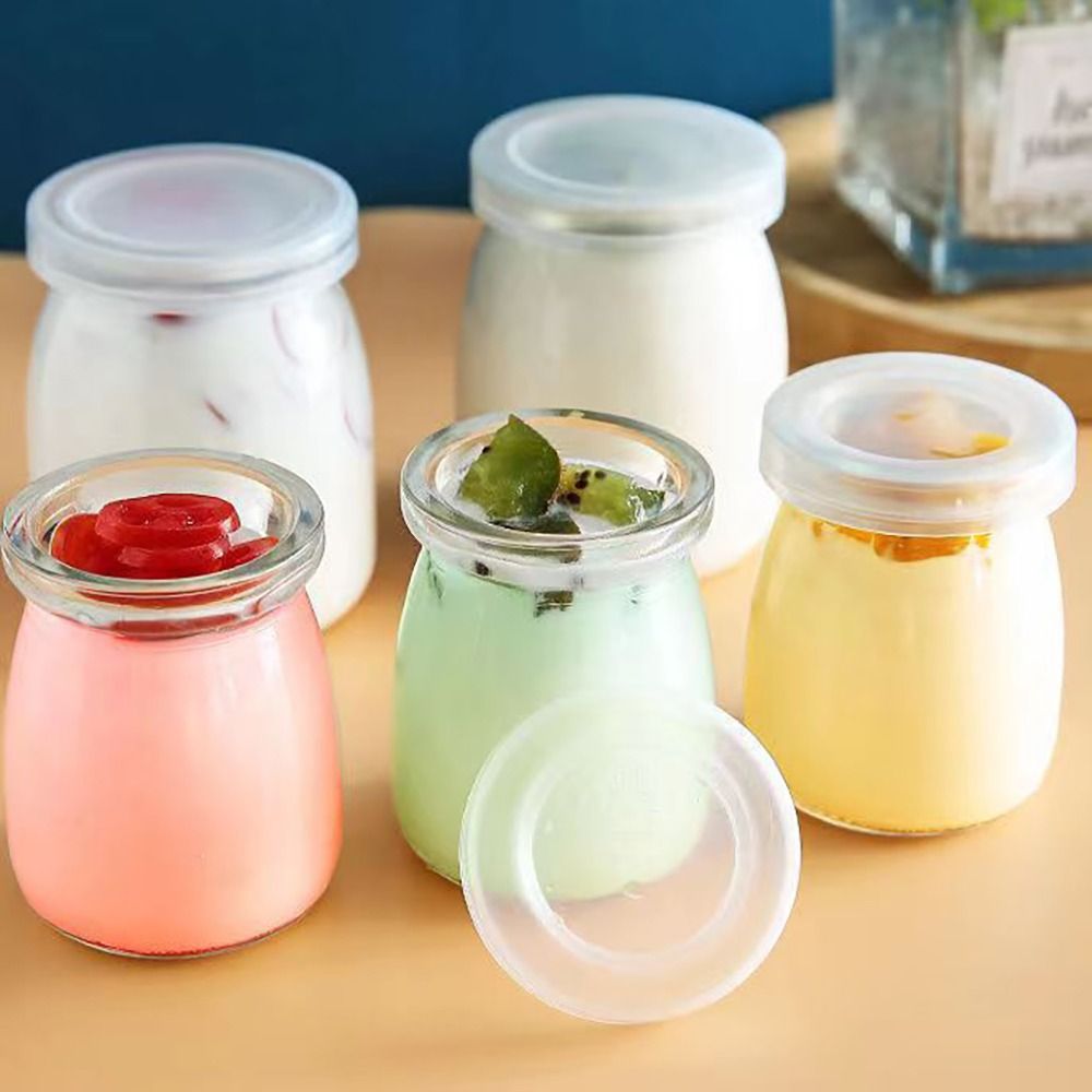 Baby Food Yogurt - كوب تخزين زجاجي بغطاء ، برطمانات
