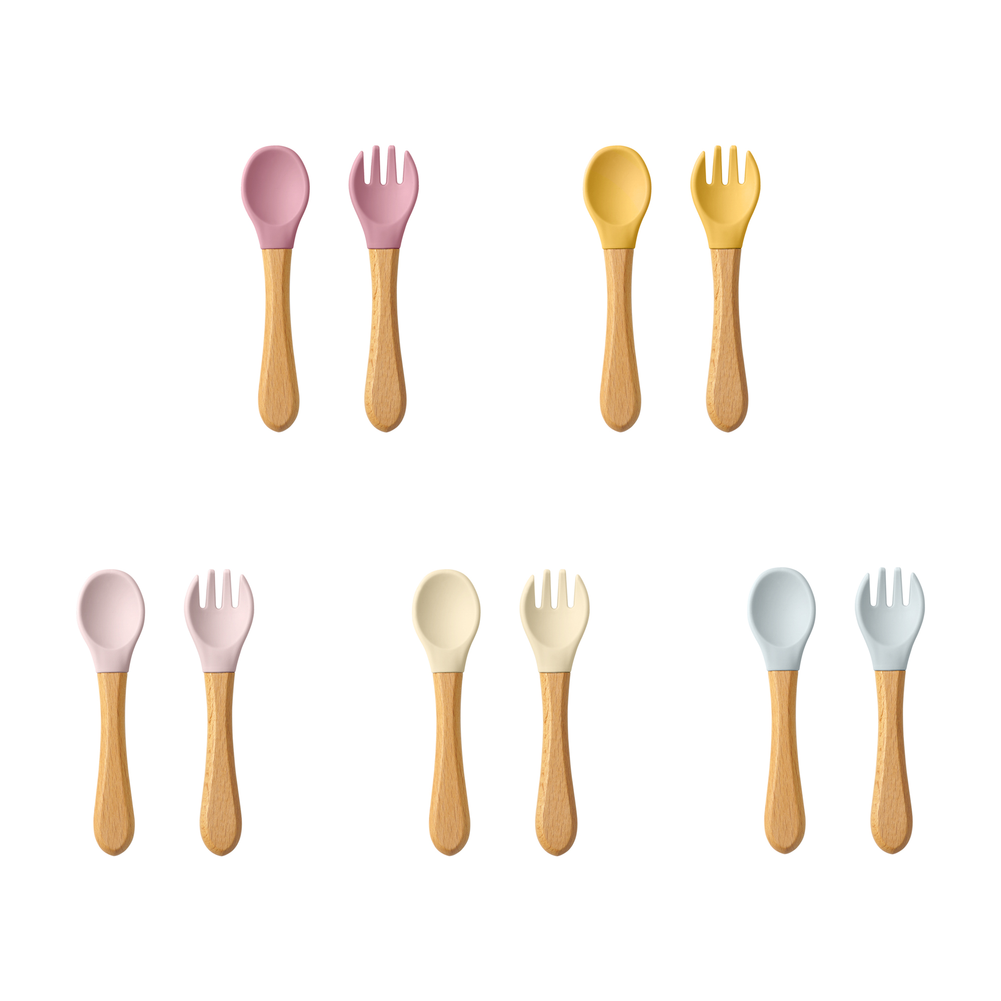 Baby Food Dispensing Spoon - 2 قطعة ملاعق تعلم الطفل أواني