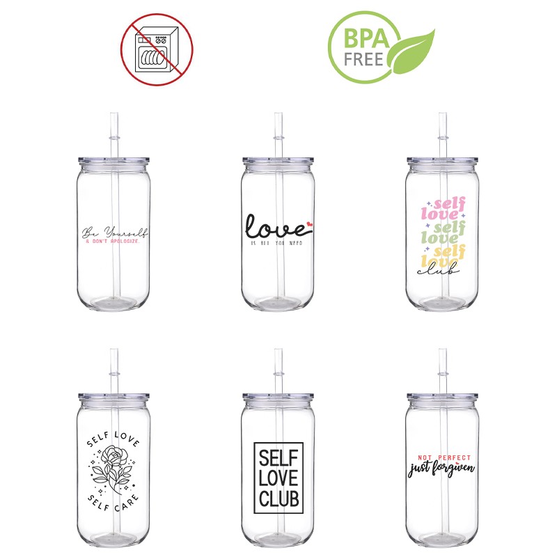 Training Cup Straw - الحب الذاتي الملونة فاشين جريل مطبوعة