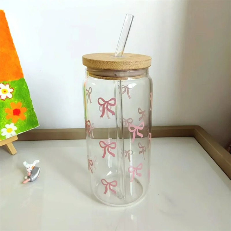 كوب زجاجي بتصميم فيونكة لطيفة  - مراجعة Training Cup Straw وسعره