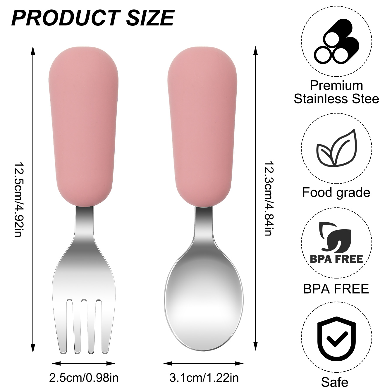 لون الاطفال 2 قطعة شوكة من الف - مراجعة Baby Food Utensils وسعره