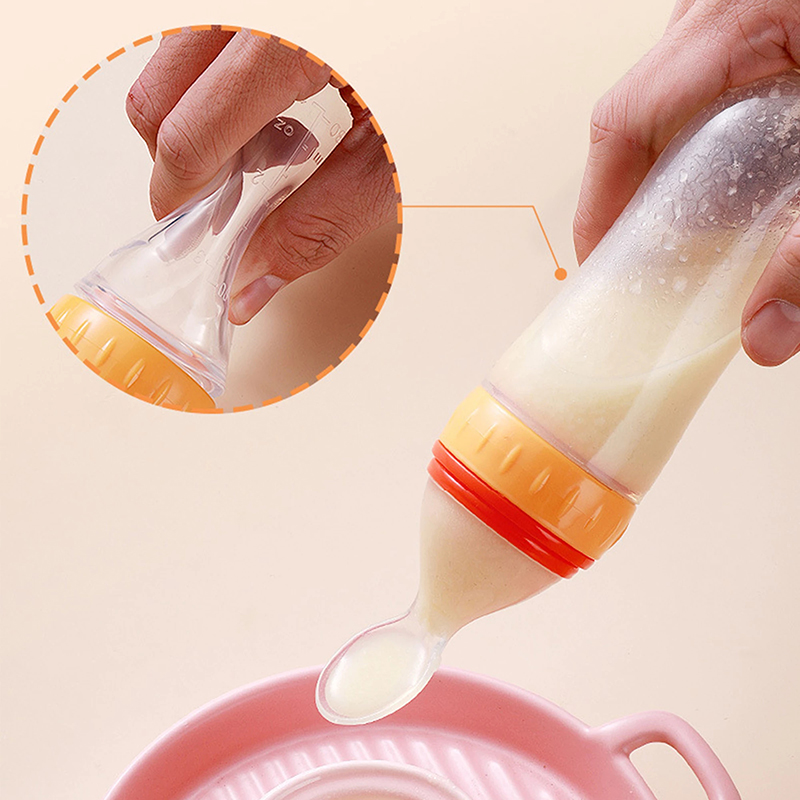 الضغط على زجاجة تستخدم في الرض - مراجعة Baby Food Dispensing Spoon وسعره