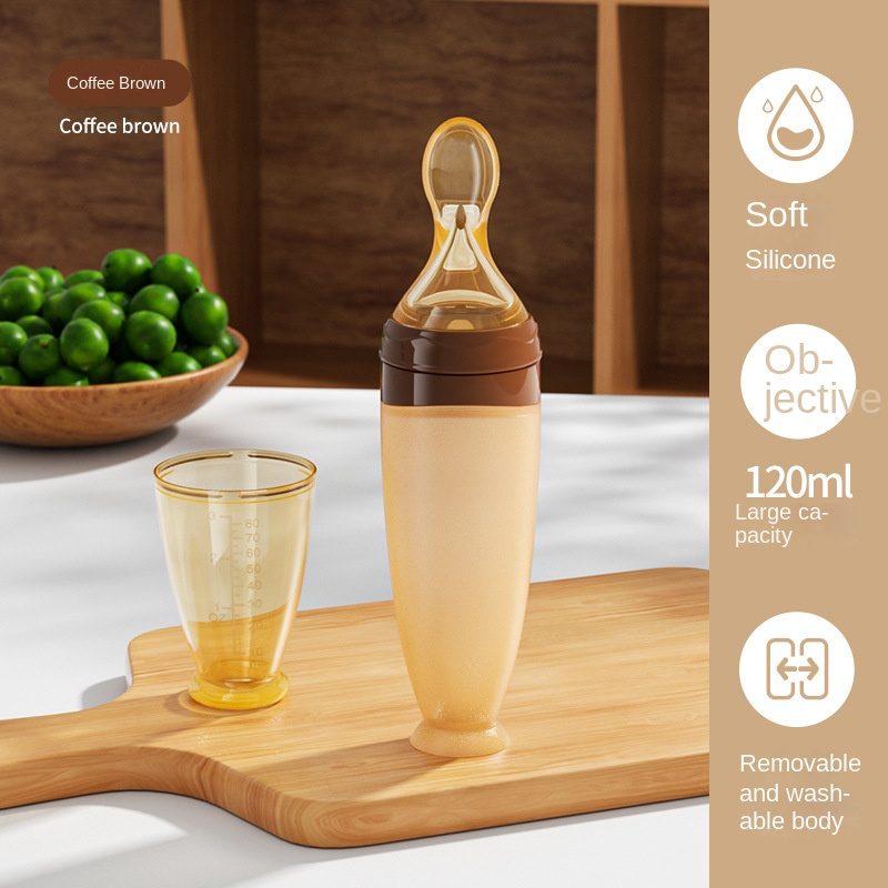 زجاجة أطفال مع ملعقة ، سيليكون - مراجعة Baby Food Dispensing Spoon وسعره