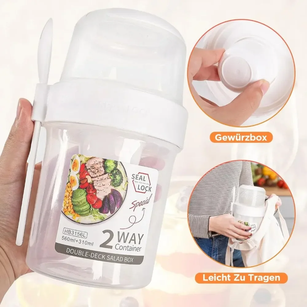 كوب سلطة أكواب الإفطار المحمول - مراجعة Weaning Spoon Set وسعره